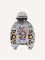 Moon&Eye&Graphic Print Slant Pockets Hoodie