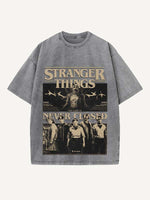 Stranger Things Print Round Neck T-shirt