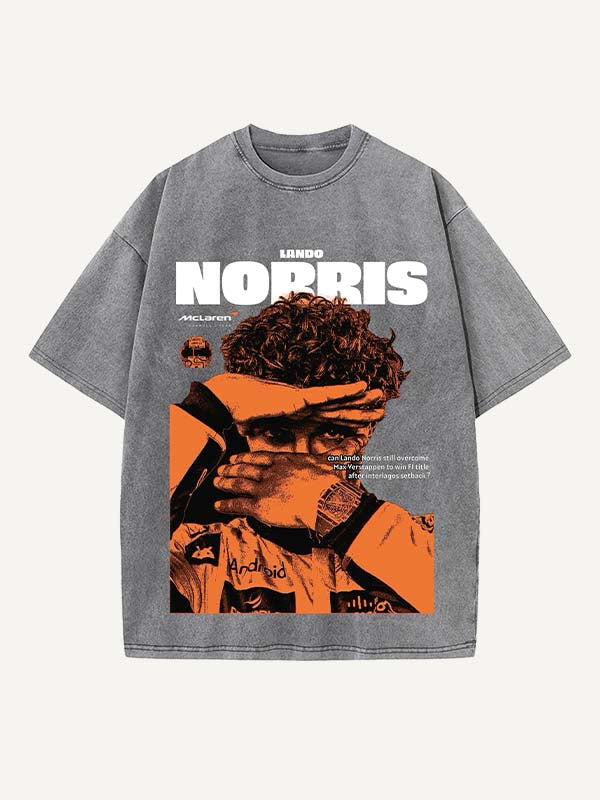 Lando Norris Print Round Neck T-shirt