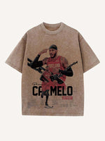 Carmelo Anthony Print Round Neck T-shirt
