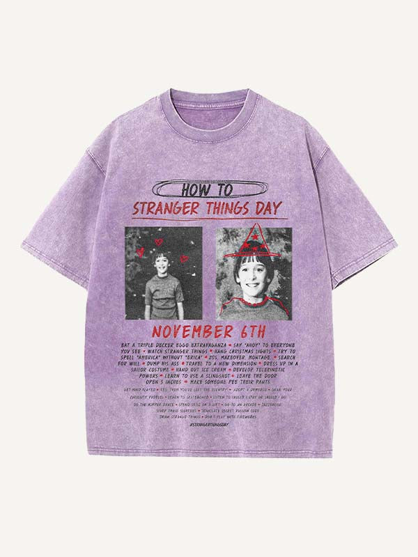 Stranger Things Print Round Neck T-shirt