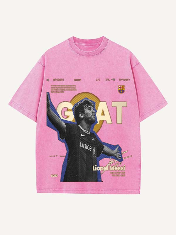 Lionel Messi Print Round Neck T-shirt