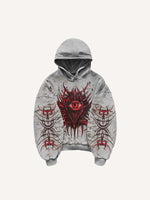 Eye&Graphic Print Slant Pockets Hoodie