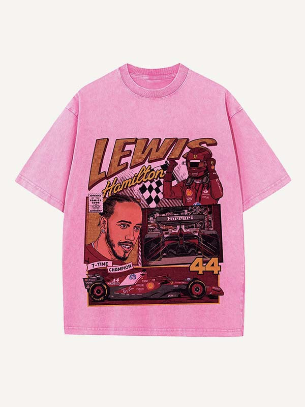 Lewis Hamilton Print Round Neck T-shirt