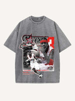 Allen Iverson Print Round Neck T-shirt