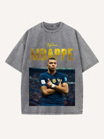 Kylian Mbappé Print Round Neck T-shirt