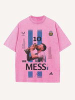 Lionel Messi Print Round Neck T-shirt