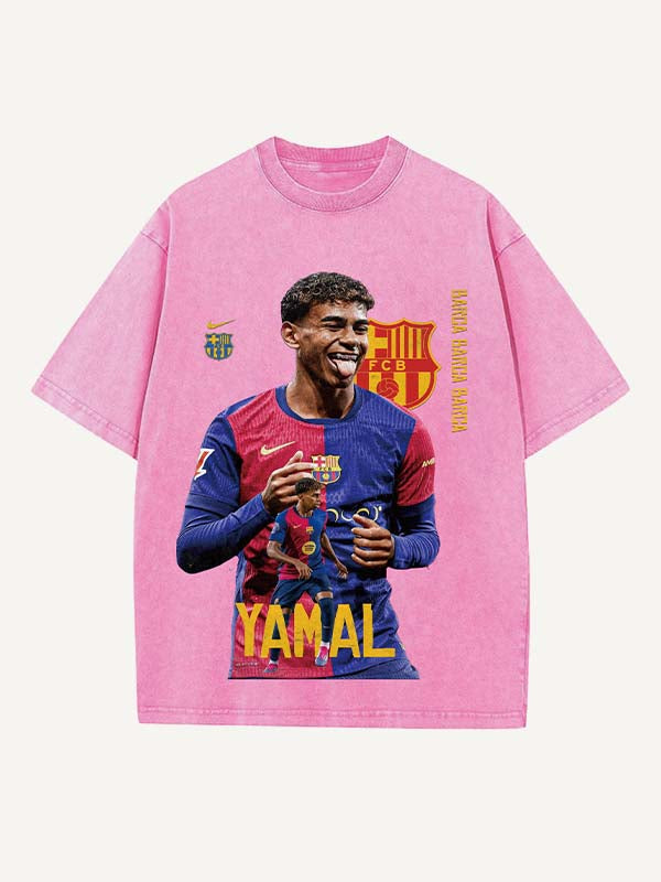 Lamine Yamal Print Round Neck T-shirt