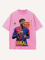 Lamine Yamal Print Round Neck T-shirt