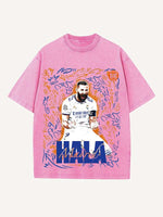 Karim Benzema Print Round Neck T-shirt