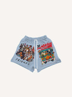 Halloween Horror Print Drawstring Waist Shorts