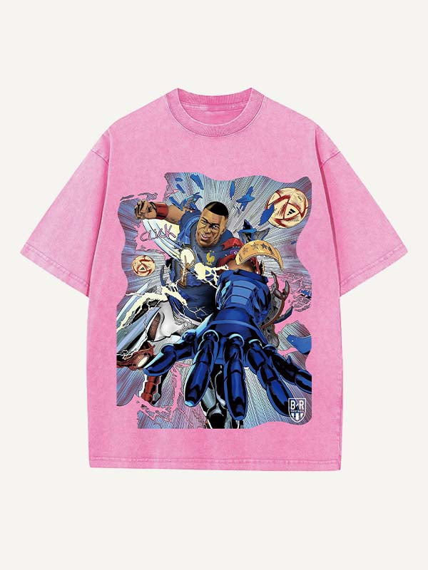 Kylian Mbappé Print Round Neck T-shirt