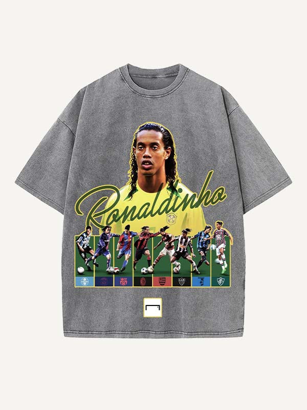Ronaldinho Print Round Neck T-shirt