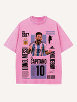 Lionel Messi Print Round Neck T-shirt