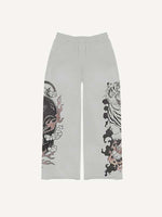 Black Panther&Tiger&Graphic Print Elastic Waist Pants