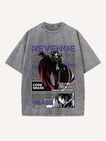Code Geass Print Round Neck T-shirt