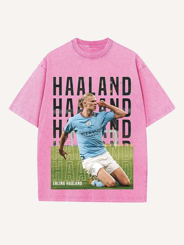 Erling Haaland Print Round Neck T-shirt