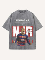 Neymar Print Round Neck T-shirt