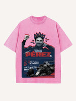 Sergio Perez Print Round Neck T-shirt