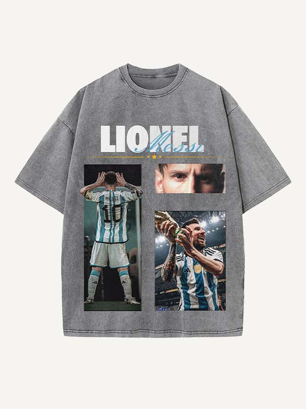 Lionel Messi Print Round Neck T-shirt