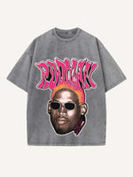 Dennis Rodman Print Round Neck T-shirt
