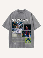 Neymar Print Round Neck T-shirt