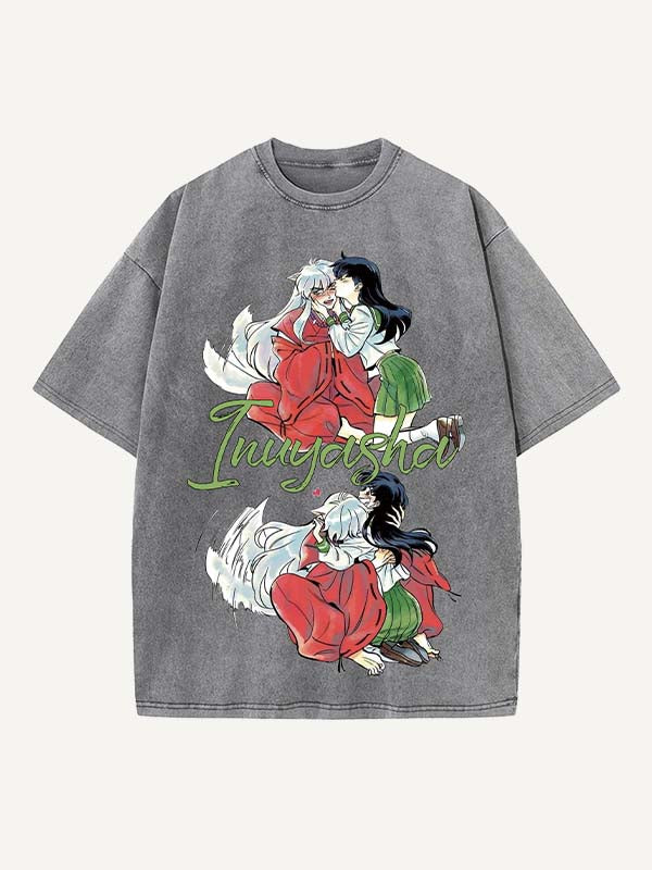 Inuyasha Print Round Neck T-shirt