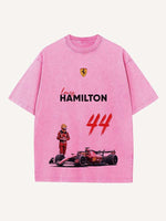 Lewis Hamilton Print Round Neck T-shirt