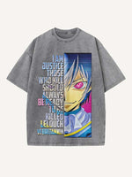 Code Geass Print Round Neck T-shirt