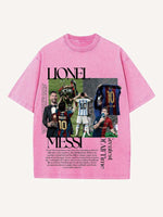Lionel Messi Print Round Neck T-shirt