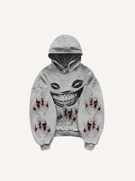 Teeth&Lips&Graphic Print Slant Pockets Hoodie