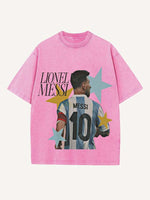 Lionel Messi Print Round Neck T-shirt
