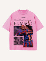 Ronaldinho Print Round Neck T-shirt