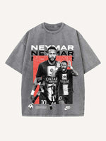 Neymar Print Round Neck T-shirt