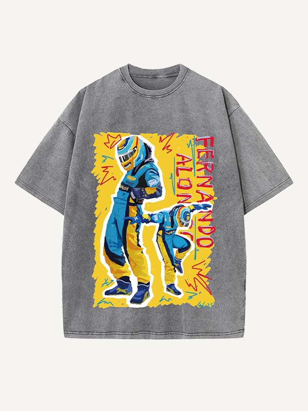 Fernando Alonso Print Round Neck T-shirt