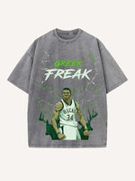 Giannis Antetokounmpo Print Round Neck T-shirt