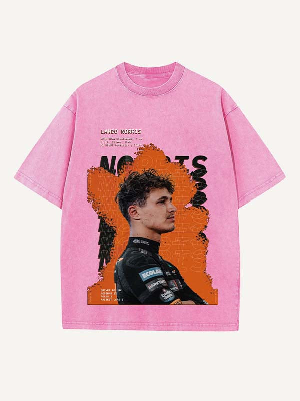 Lando Norris Print Round Neck T-shirt
