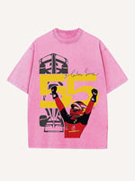 Carlos Sainz Print Round Neck T-shirt