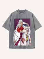 Inuyasha Print Round Neck T-shirt