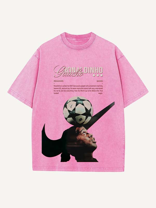 Ronaldinho Print Round Neck T-shirt