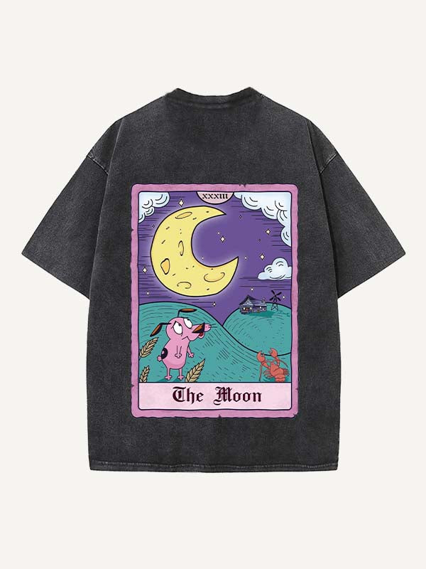 Distressed Washed Graphic&Animal&Letter Print Round Neck T-shirt