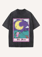 Distressed Washed Graphic&Animal&Letter Print Round Neck T-shirt