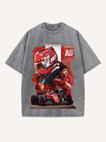 Charles Leclerc Print Round Neck T-shirt