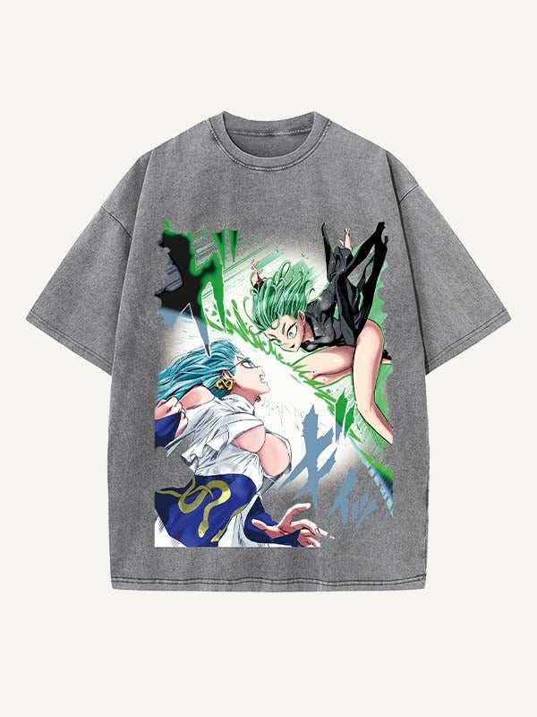 One-Punch Man Print Round Neck T-shirt