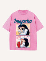 Inuyasha Print Round Neck T-shirt