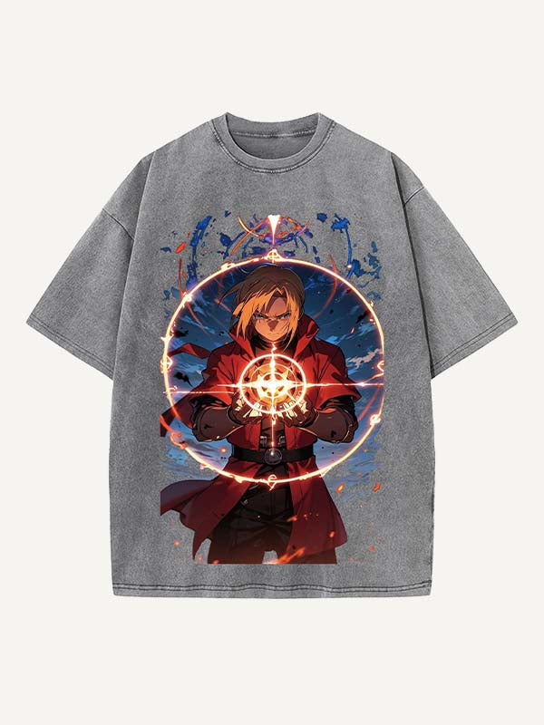 Fullmetal Alchemist Print Round Neck T-shirt