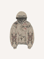Figure&Eye&Graphic Print Slant Pockets Hoodie