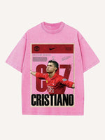 Cristiano Ronaldo Print Round Neck T-shirt
