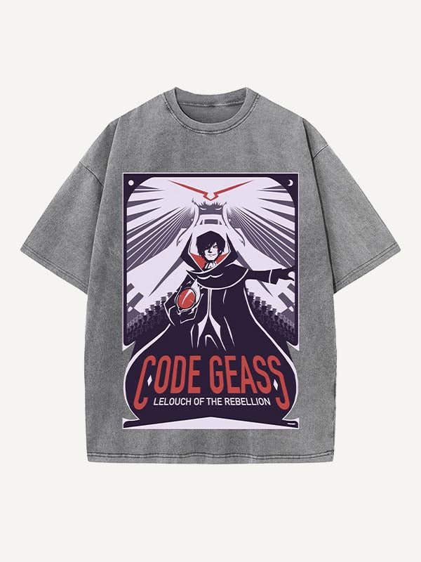 Code Geass Print Round Neck T-shirt