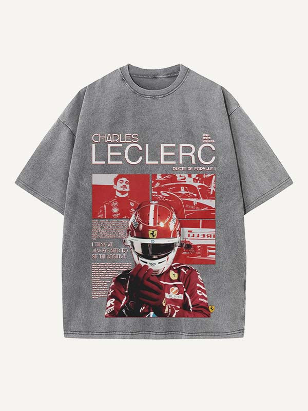 Charles Leclerc Print Round Neck T-shirt
